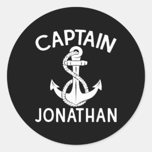 Captain Jonathan Boat Anchor Yacht Bootschiff Runder Aufkleber