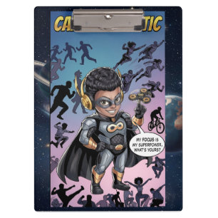 Captain Kinetic Comic Superheld Sensory Klemmbrett