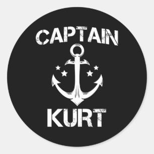 Captain Kurt Personalisiert Name Boat Runder Aufkleber