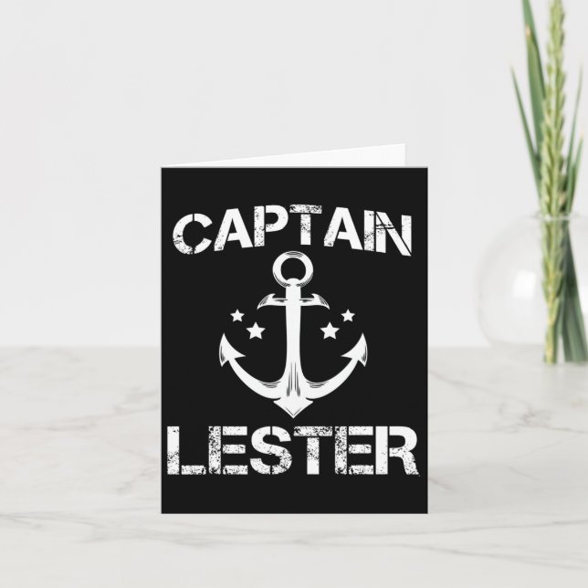 Captain Lester Funny Birthday Personalisiert Name  Karte (Vorderseite)