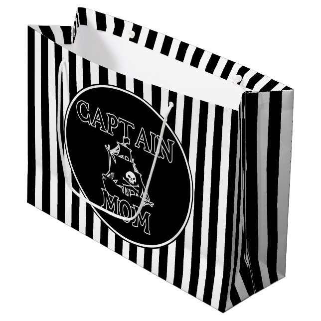 Captain Mama Große Geschenktüte (Vorderseite Schrägansicht)