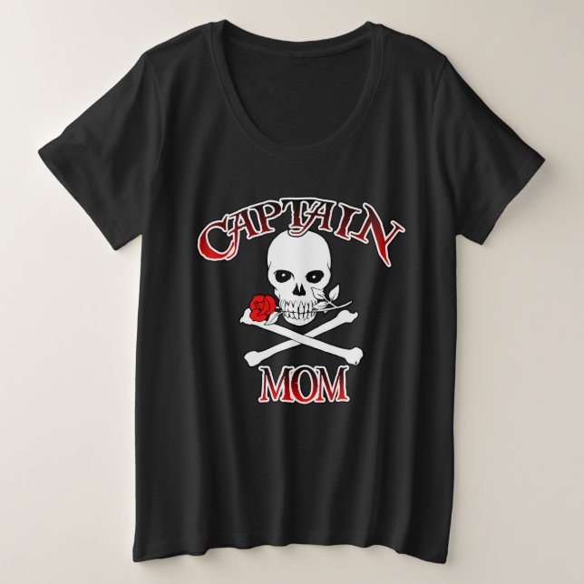 Captain Mama Große Größe T-Shirt (Design vorne)