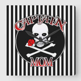 Captain Mama Wall Clock Quadratische Wanduhr