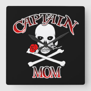 Captain Mama Wall Clock Quadratische Wanduhr
