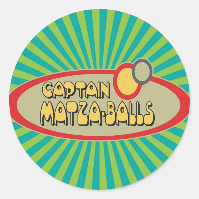 Captain MATZA BALLS Runder Aufkleber (Vorderseite)