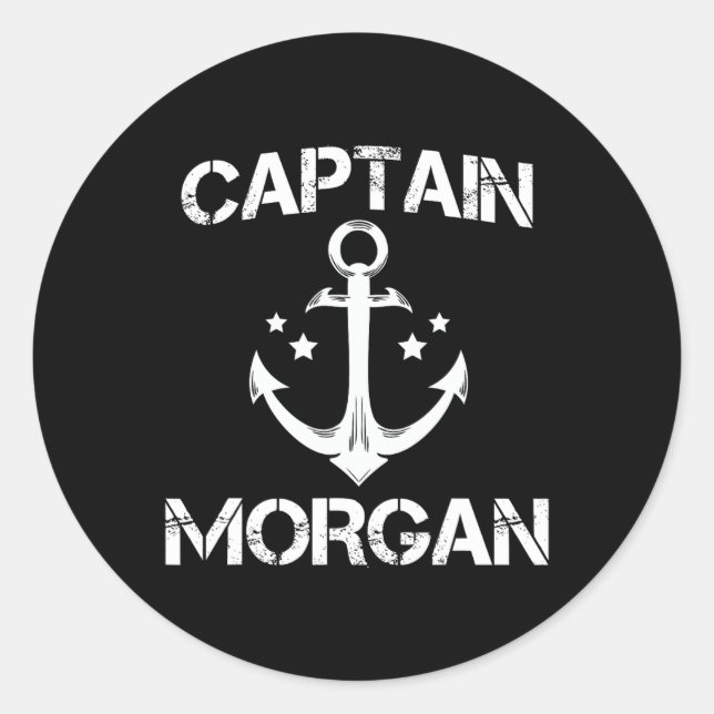 Captain Morgan Funny Birthday Personalisierter Nam Runder Aufkleber (Vorderseite)