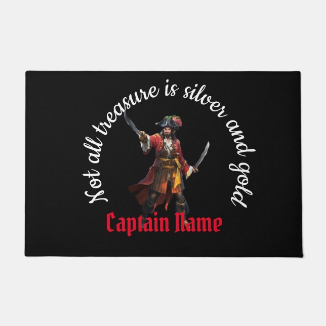Captain Name Pirate Party Fußmatte (Vorderseite)