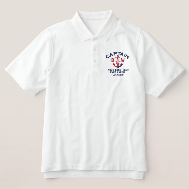Captain Nautical Anchor Personalisiert Monogram (Design Vorderseite)