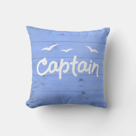 Captain Nautical Blue Wood Effect Kissen