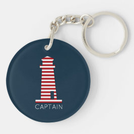 CAPTAIN Nautical Lighthouse Bootfahren Red White B Schlüsselanhänger