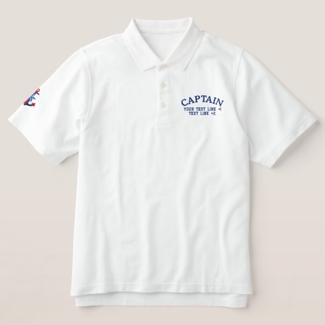 Captain Nautical Star Anchor mit Ihrem Text (Design Vorderseite)