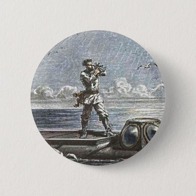 Captain Nemo Verne 20.000 Ligen Sci Fi Art Button (Vorderseite)