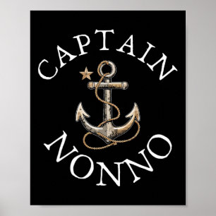 Captain Nonno Boat Segelboot Vintager Anker Poster