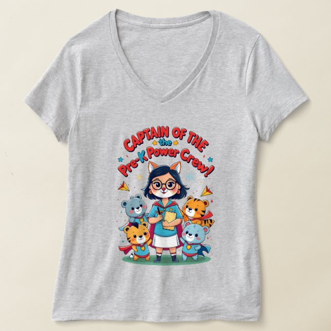 Captain of the Pre-K Power Crew T-Shirt (Ablage )