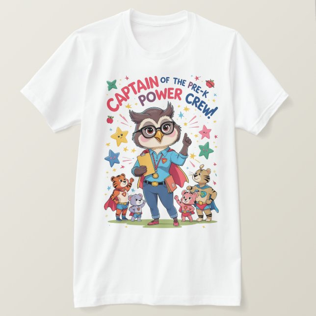 Captain of the Pre-K Power Crew T-Shirt (Design vorne)