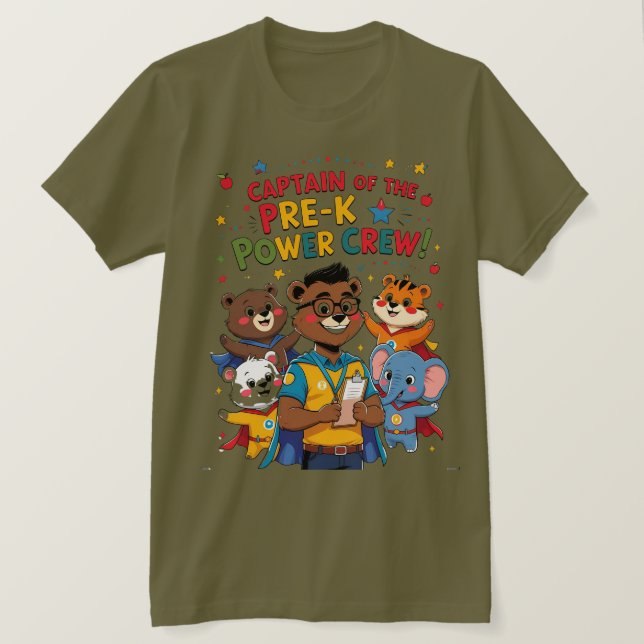 Captain of the Pre-K Power Crew T-Shirt (Design vorne)