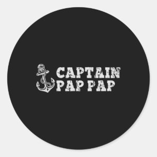 Captain Pap-pap Segelboot Pappap Bootsanker Runder Aufkleber