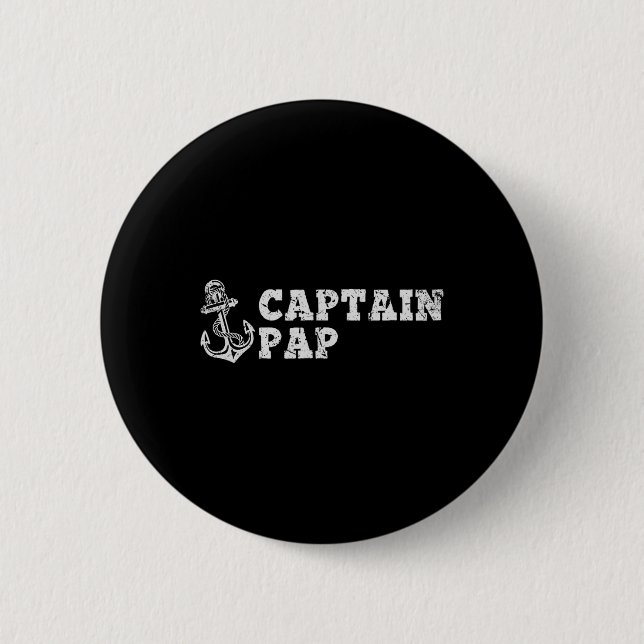 Captain Pap Sailing Bootfahren Vintage Bootanker F Button (Vorderseite)
