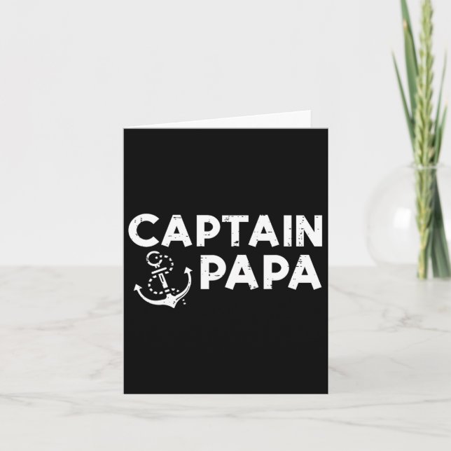 Captain Papa Boat Eigentümer Familienvater Tag Vat Karte (Vorderseite)