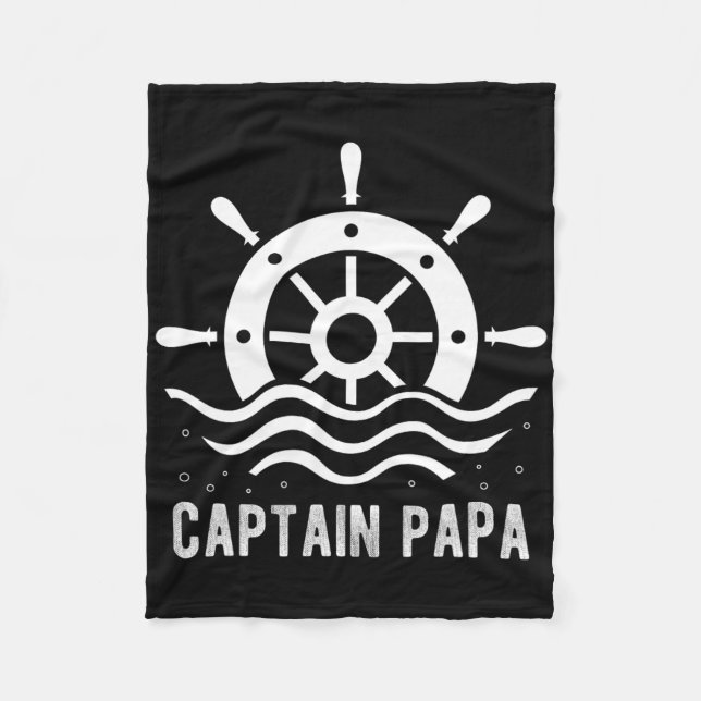 Captain Papa Boating Vatertag Pontoon Kapitän Fleecedecke (Vorderseite)
