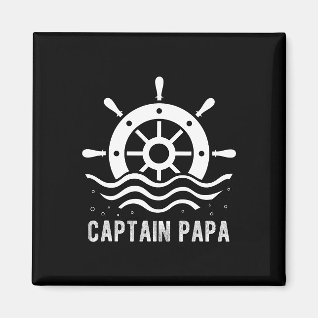 Captain Papa Boating Vatertag Pontoon Kapitän Magnet (Vorne)