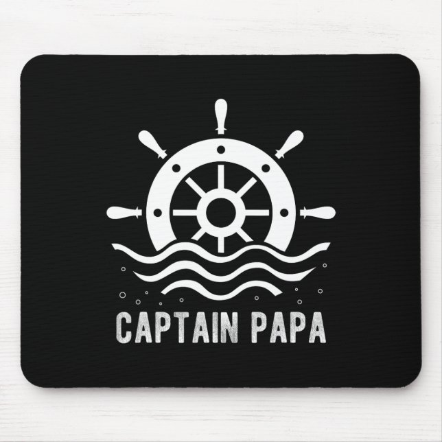 Captain Papa Boating Vatertag Pontoon Kapitän Mousepad (Vorne)