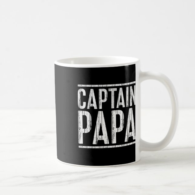 Captain Papa Shirt Pontoon Boat Fathers Day Fishin Kaffeetasse (Rechts)