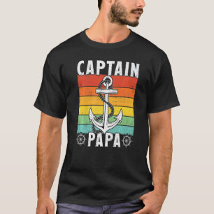 Captain Papa Vintage Retro Anker Pontoonboot Boa T-Shirt