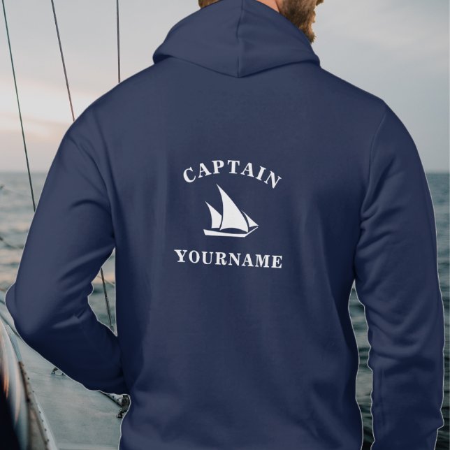 Captain Personalisiert Nautical Sailboat Sweatshir Hoodie (Von Creator hochgeladen)