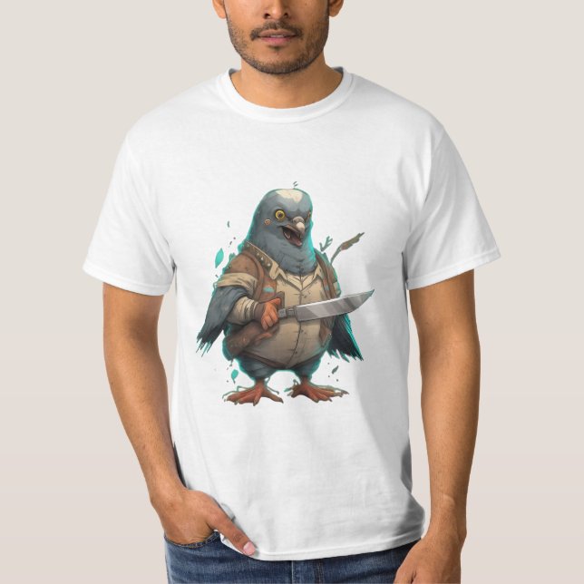 Captain Pigeons bereit für einen Angriff T-Shirt (Vorderseite)