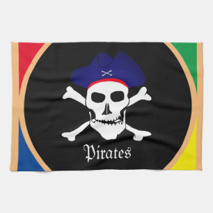 Captain & Pirates Flag - Schatzinsel /Kinder Geschirrtuch