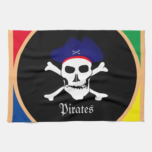 Captain & Pirates Flag - Schatzinsel /Kinder Geschirrtuch (Horizontal)