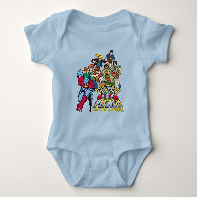 Captain Planet & the Planeteers Group Logo Graphic Baby Strampler (Vorderseite)