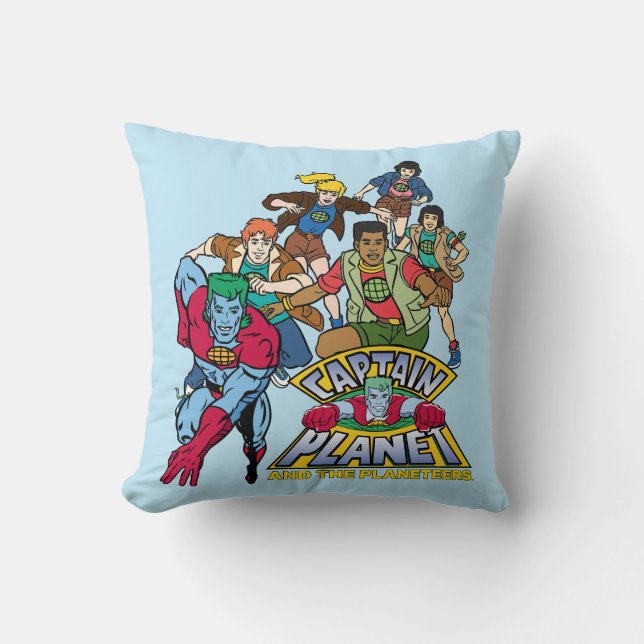 Captain Planet & the Planeteers Group Logo Graphic Kissen (Vorderseite)
