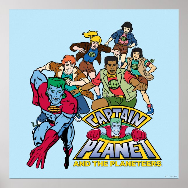 Captain Planet & the Planeteers Group Logo Graphic Poster (Vorne)