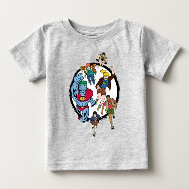Captain Planet und der Planeteers Circle Graphic Baby T-shirt (Vorderseite)