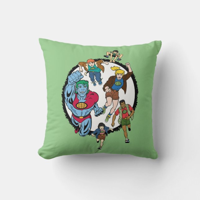 Captain Planet und der Planeteers Circle Graphic Kissen (Vorderseite)