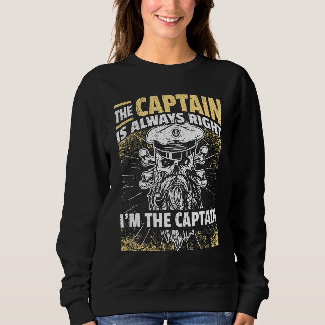 Captain Pontoon Boat I Skipper Pontoon Boating Sweatshirt (Vorderseite)