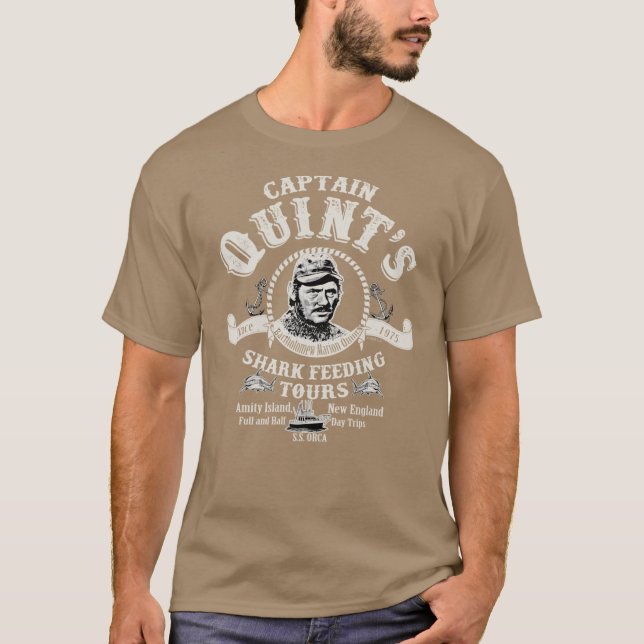 Captain Quints Hai-Fütterung Universal UCS LLC T-Shirt (Vorderseite)