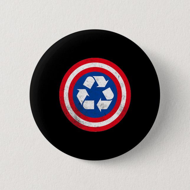 Captain Recycle Earth Day 1 Button (Vorderseite)