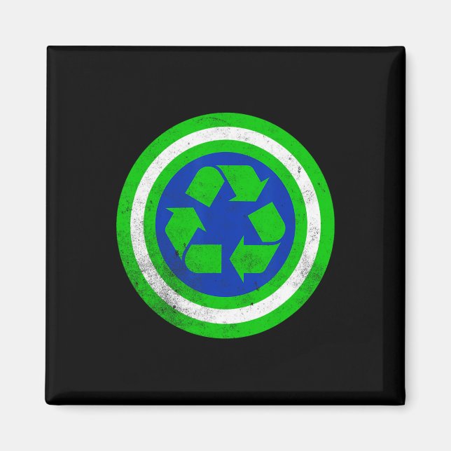 Captain Recycle Earth Day Magnet (Vorne)