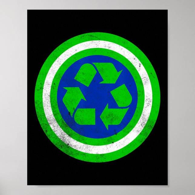 Captain Recycle Earth Day Poster (Vorne)