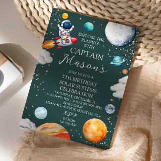 Captain Rocket Explorer Space Adventure Kids Birth Einladung