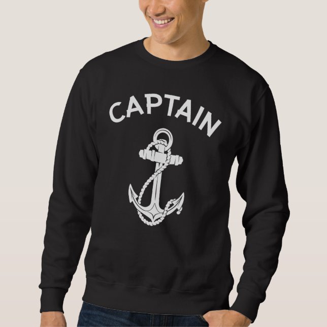 Captain Sailing Boat Ocean Water Salty Skipper Yac Sweatshirt (Vorderseite)