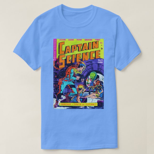 Captain Science-Comic decken das Retro-System der  T-Shirt (Design vorne)