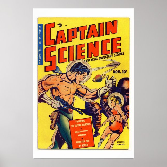 Captain Science Vintag Comic Book Cover Poster (Vorne)