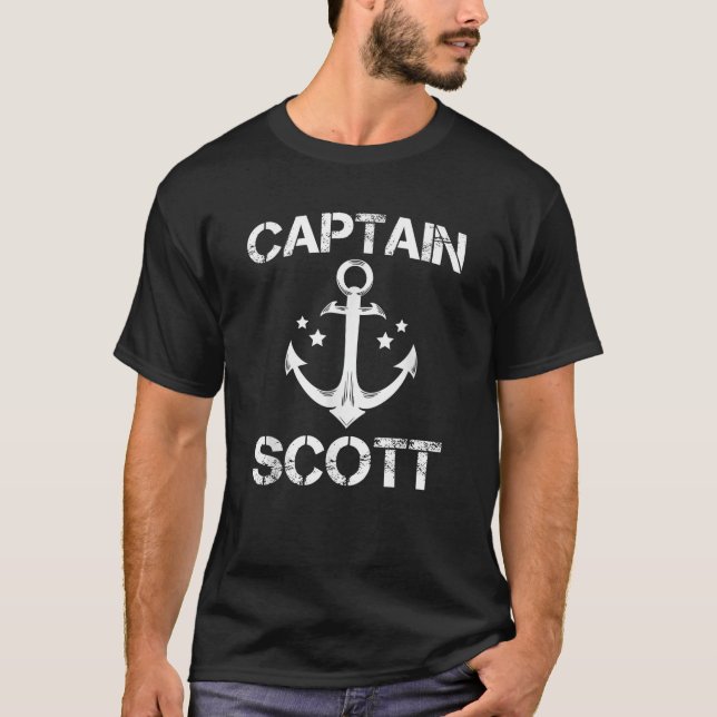 CAPTAIN SCOTT Funny Birthday Personalized Name Boa T-Shirt (Vorderseite)