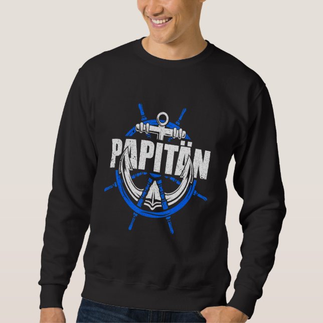 Captain Segelboot Sweatshirt (Vorderseite)