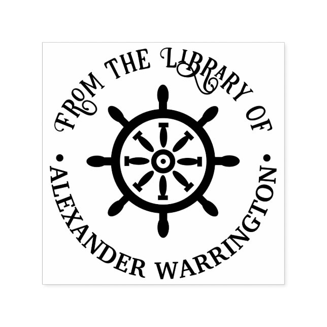 Captain Ship Wheel "aus der Bibliothek" Permastempel (Design)