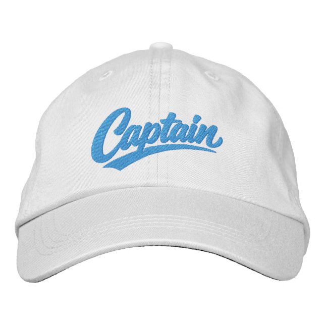 Captain Simple Bold Typography Stil Bestickte Baseballkappe (Vorderseite)